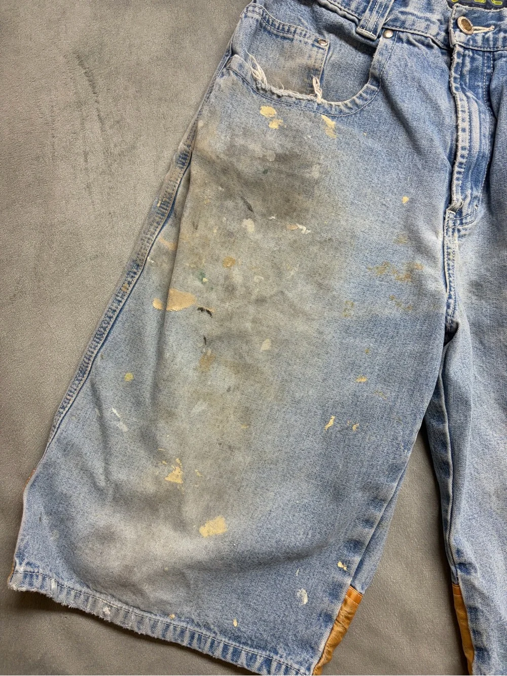 VTG Gasoline Ralph Nakash Denim Shorts 29 Baggy JNCO Style Skate Y2K Distressed